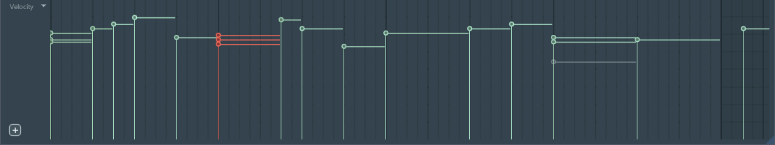 The velocity lane in value mode