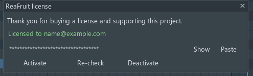 The license window